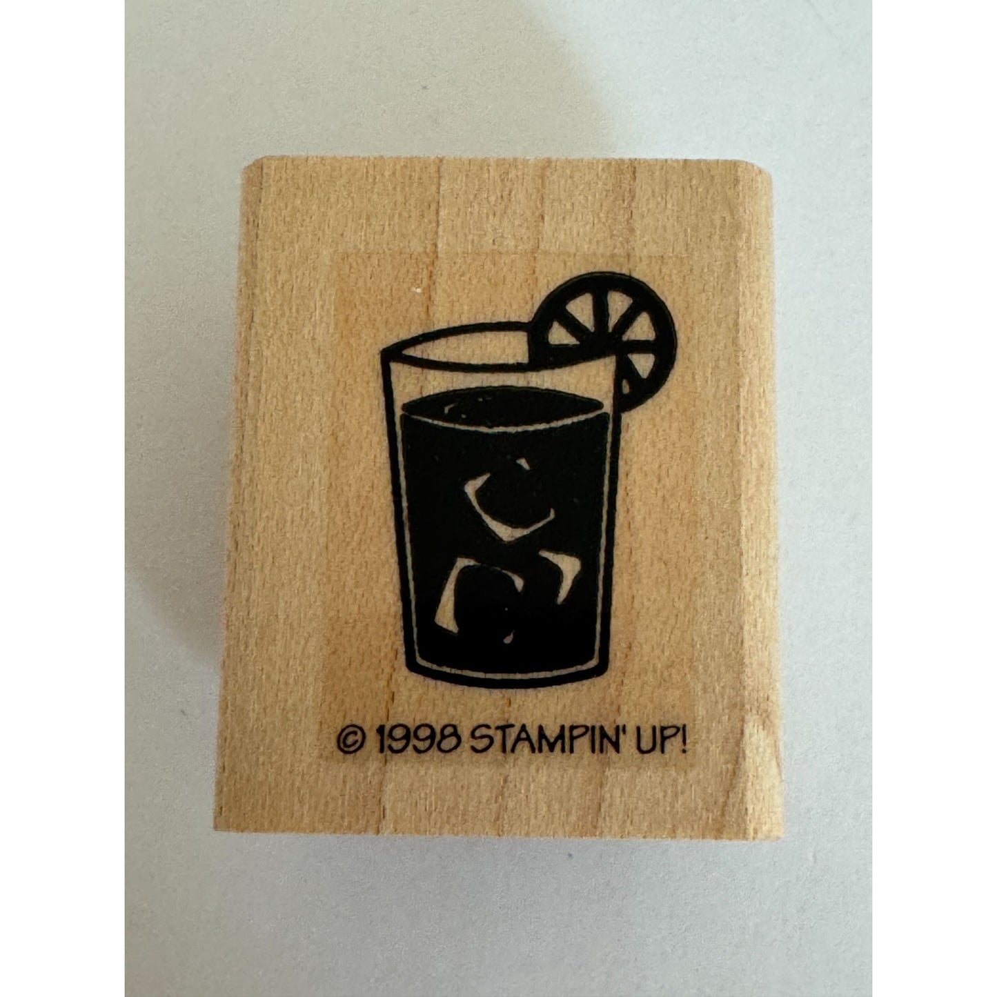 Stampin Up Rubber Stamp Lemonade Glass Lemon Slice Southern Hospitality Drink
