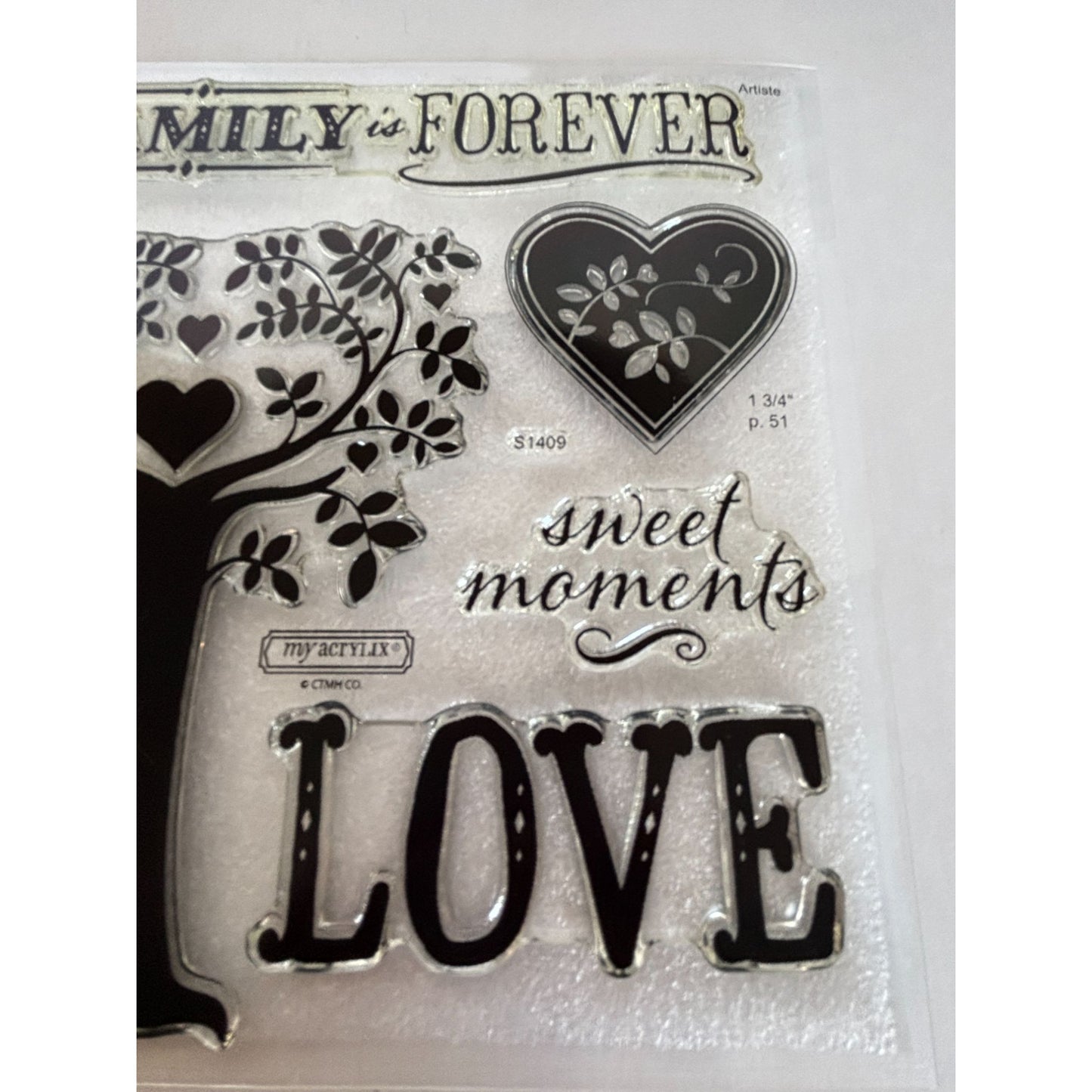 CTMH Acrylic Stamp Set Family is Forever Tree Sweet Moments Art My Acrylix S1409