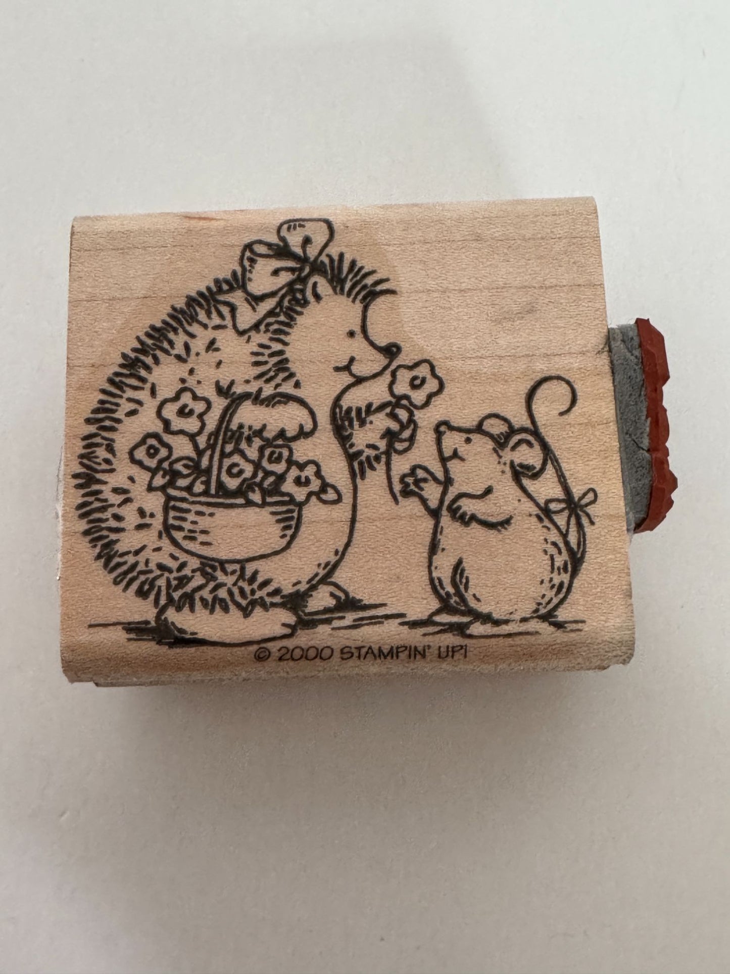 Stampin Up Rubber Stamp Hedgehog Mouse Friends Flower Thank You Card Making