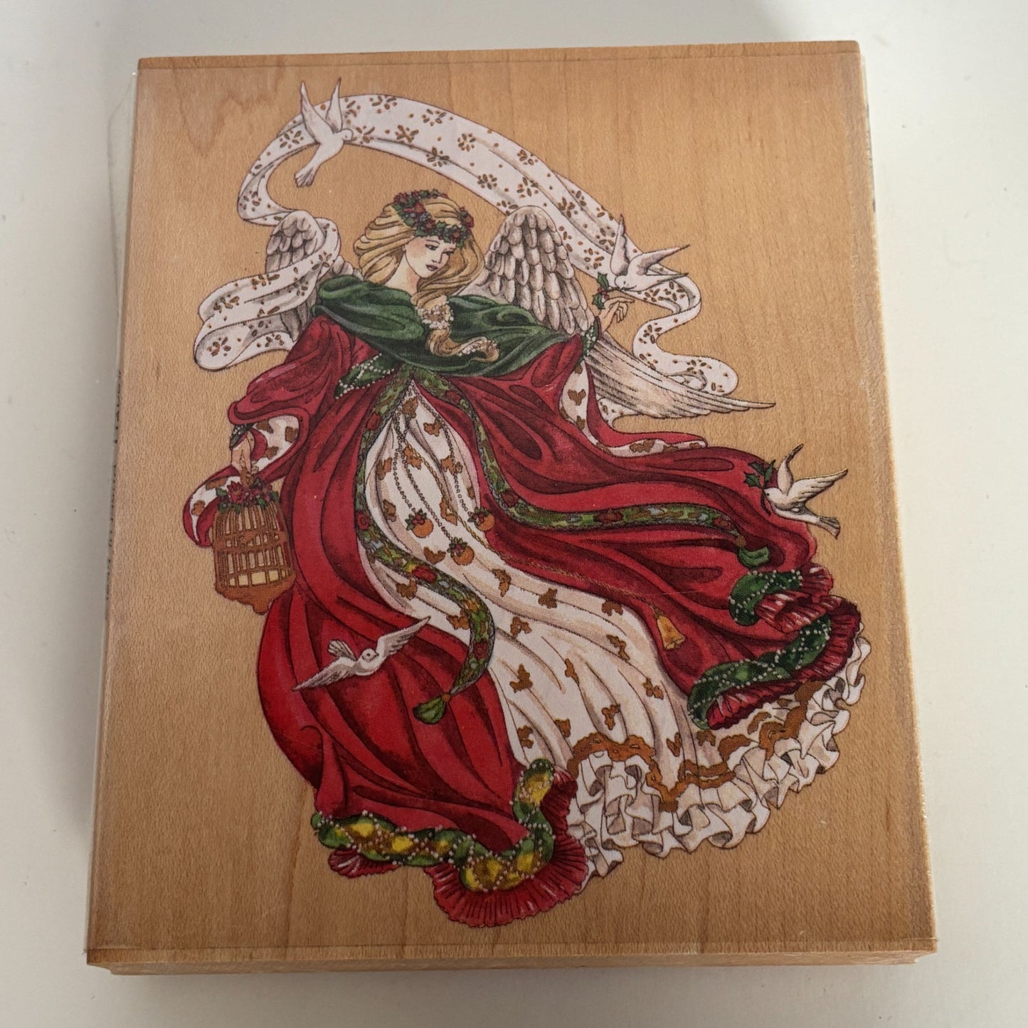 Stamps Happen Rubber Stamp Angel of Peace Holiday Christmas Card Making Large