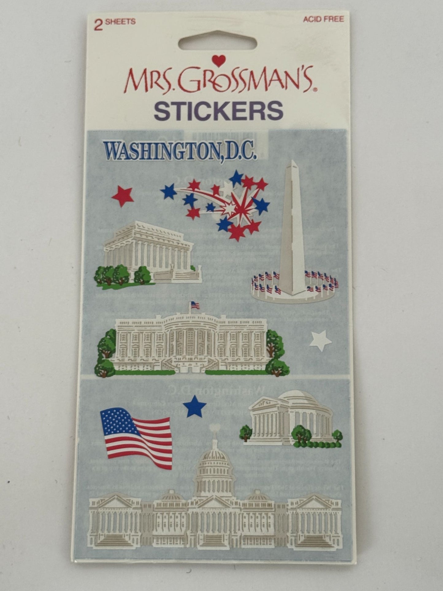 Mrs Grossmans Stickers Washington DC City Landmark White House Monument Capitol