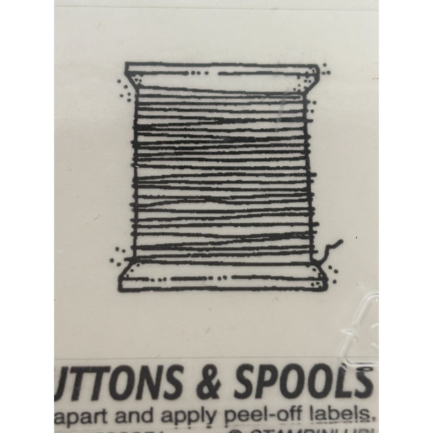 Stampin Up Rubber Stamp Set Stitches Buttons Spools Thread Crafting Sewing Patch