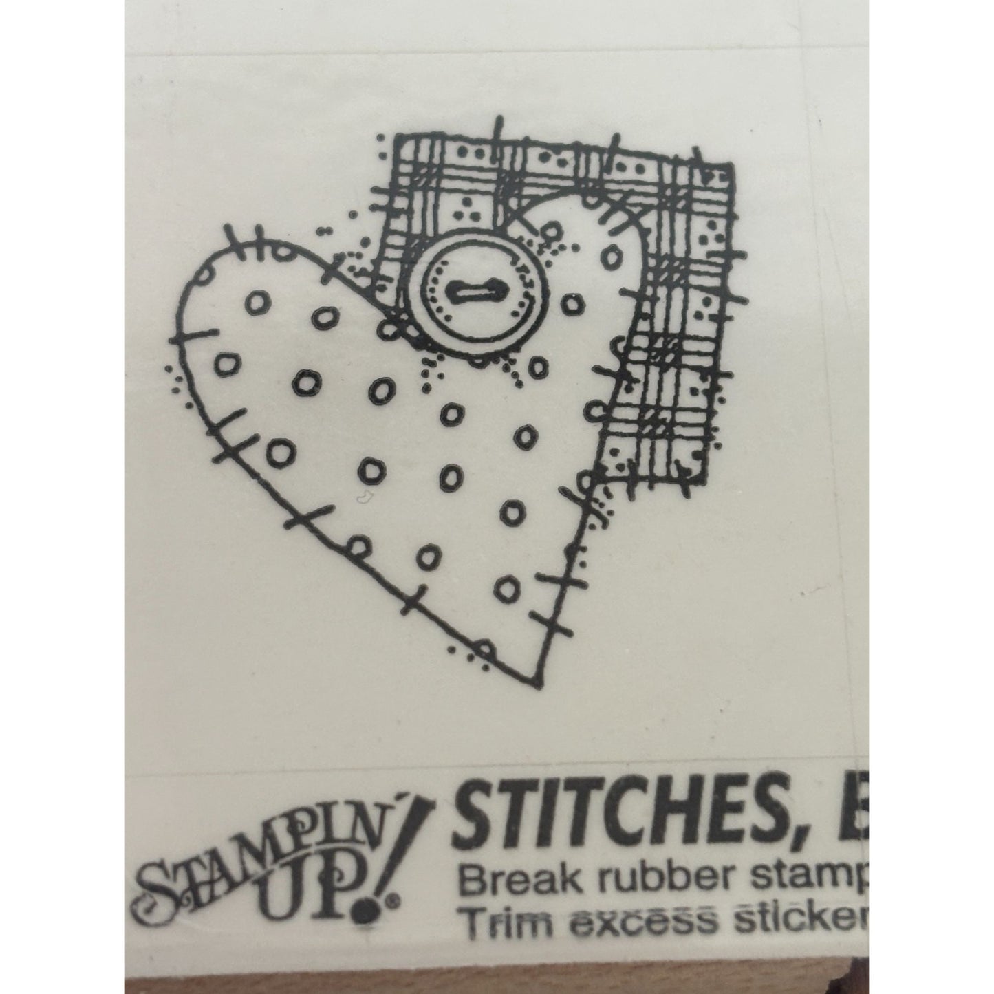 Stampin Up Rubber Stamp Set Stitches Buttons Spools Thread Crafting Sewing Patch