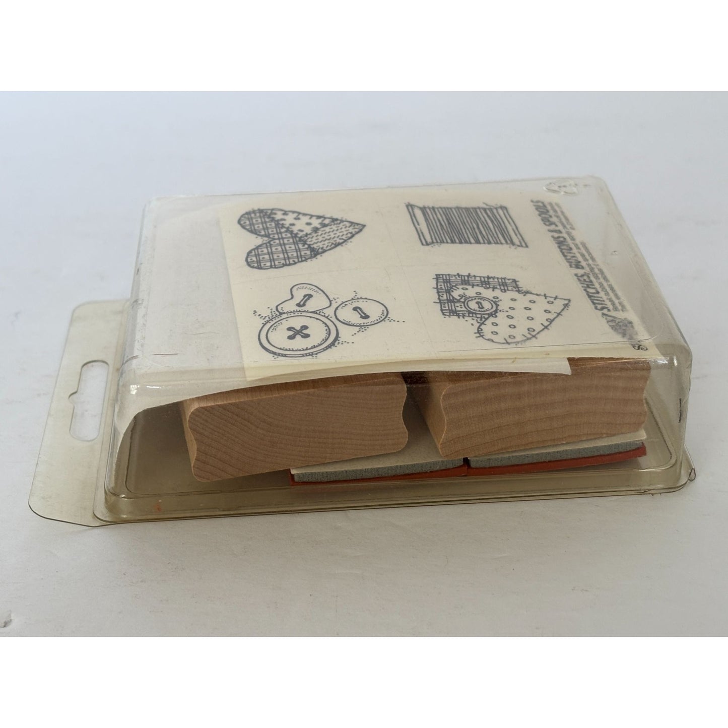 Stampin Up Rubber Stamp Set Stitches Buttons Spools Thread Crafting Sewing Patch