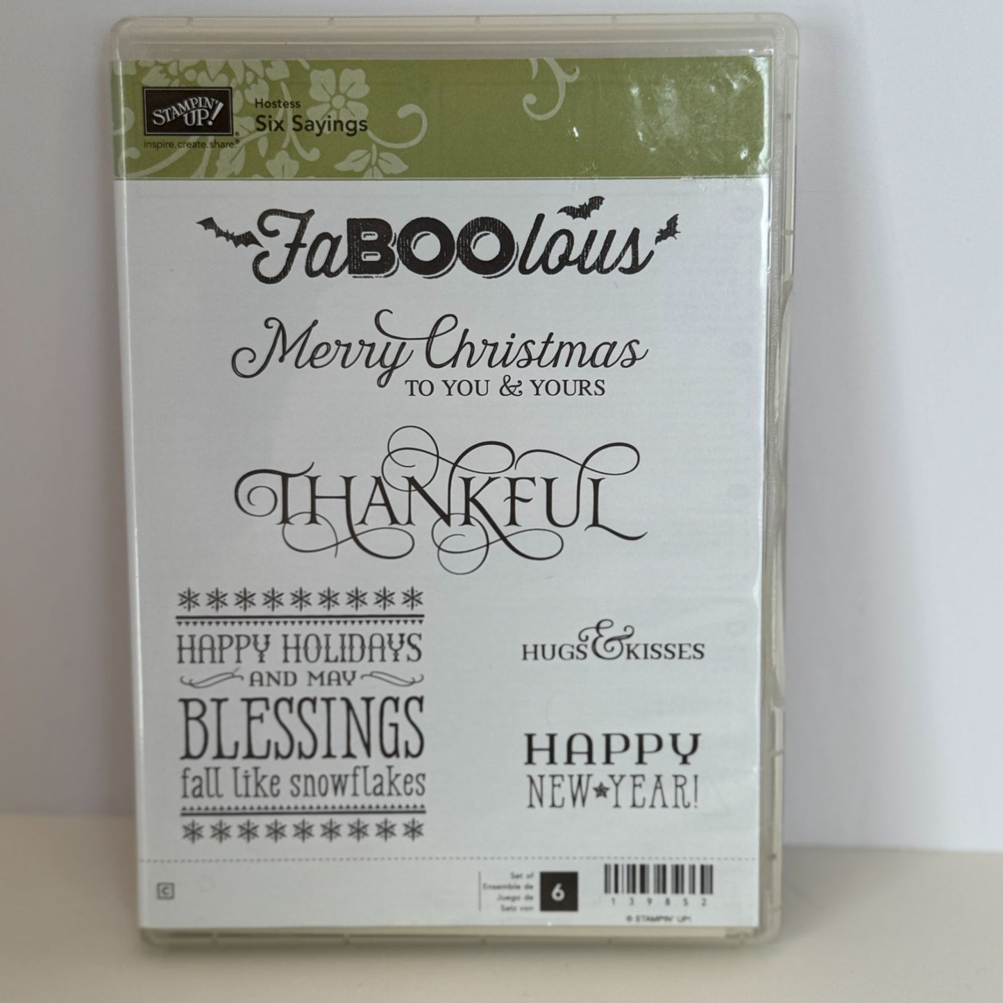 Stampin Up Rubber Stamps Halloween Pun Christmas Blessings Fall Like Snowflakes