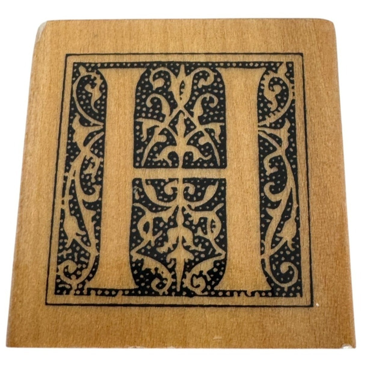 Anitas Rubber Stamp Decorative Letter H Initial Square Ornate Card Making Craft