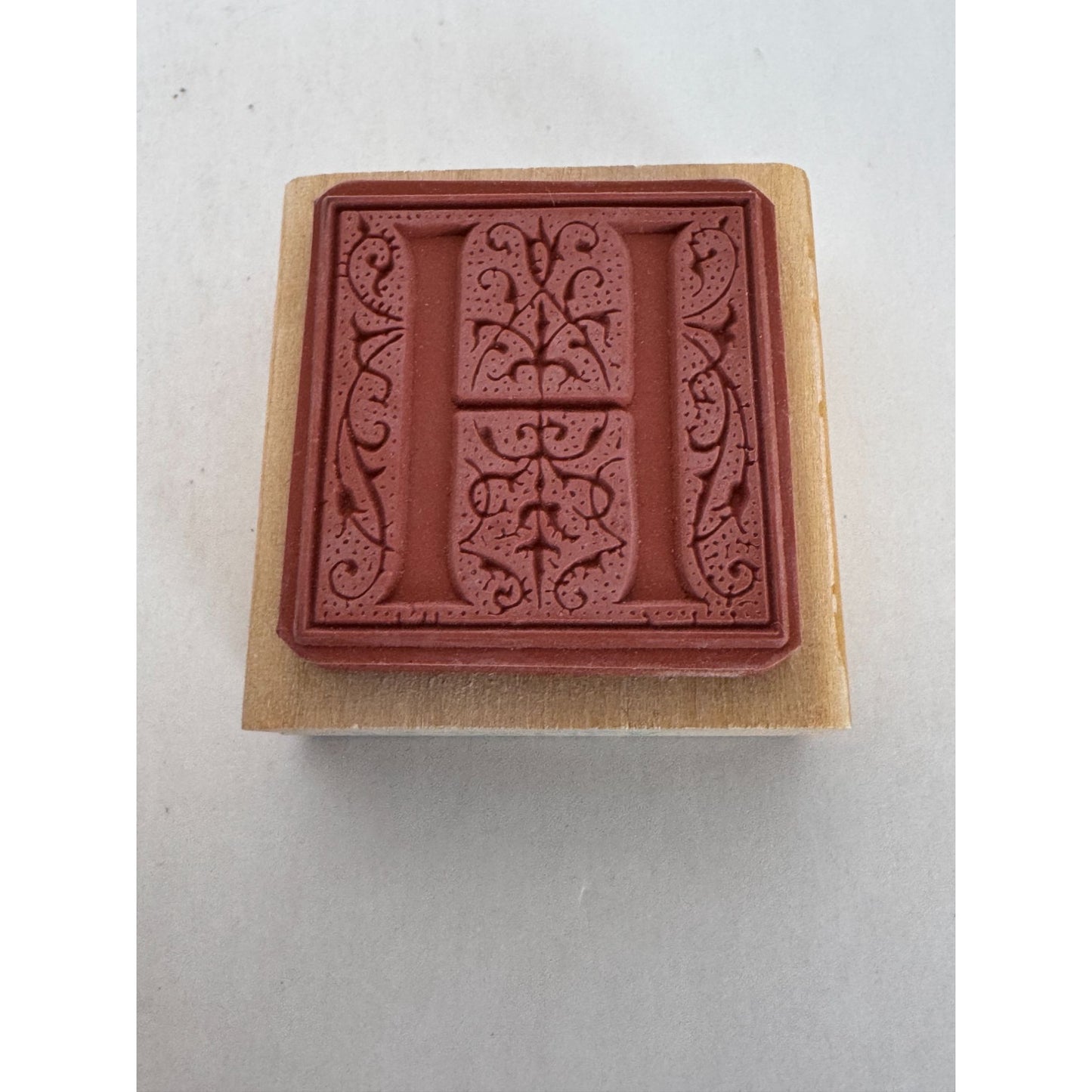 Anitas Rubber Stamp Decorative Letter H Initial Square Ornate Card Making Craft