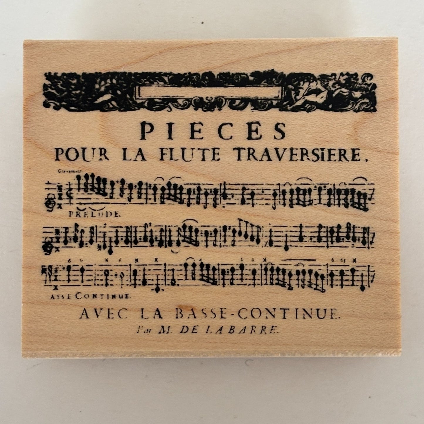 Club Stamp Rubber Stamp French Flute Sheet Music Background Cardmaking Musician Scrapbooking Junk Journaling