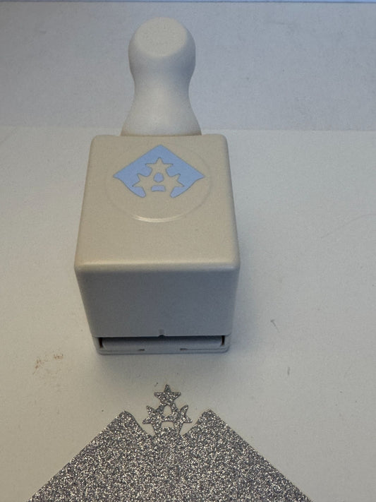 Martha Stewart Paper Punch Three Triple Stars Corner Card Making Craft Star