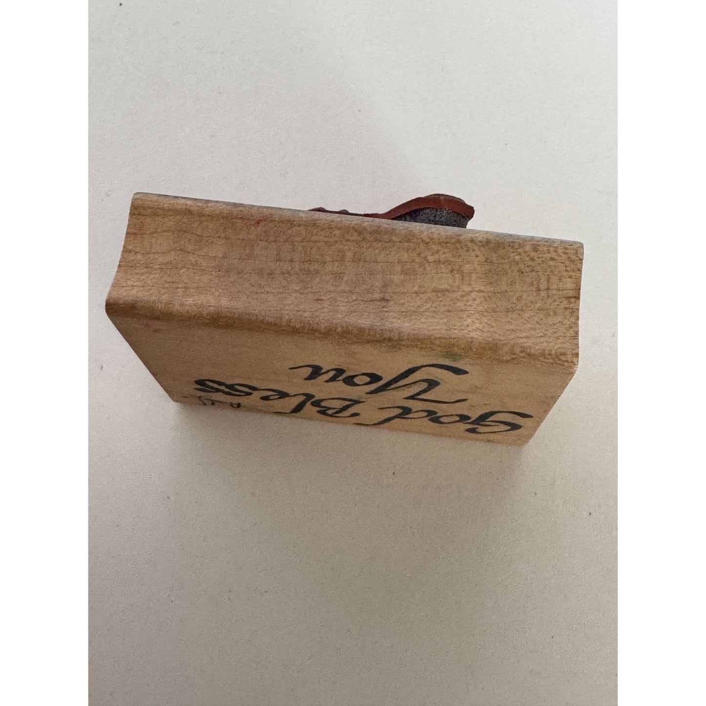 Double D Rubber Stamp God Bless You Religious Christian Sentiment Card Making