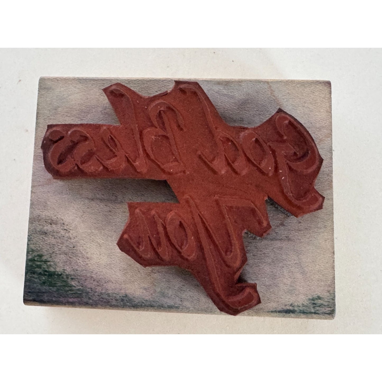 Double D Rubber Stamp God Bless You Religious Christian Sentiment Card Making