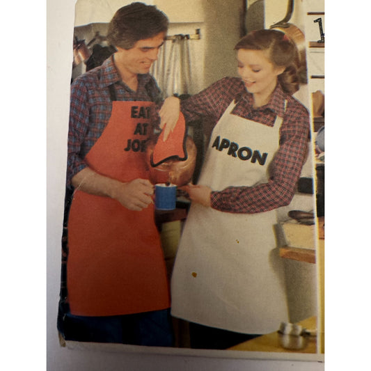Butterick Sewing Pattern 6663 Kitchen Apron Potholder Baking Vintage 1980s Uncut