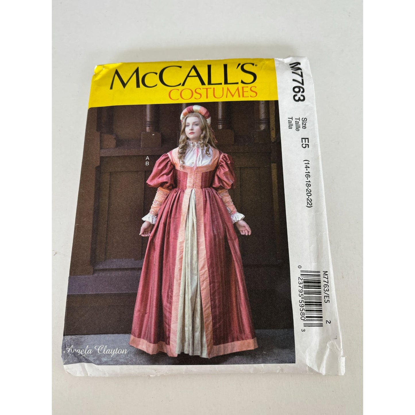 McCalls M7763 Historical Dress Sewing Pattern Colonial Costume Angela Clayton 14-22 Uncut