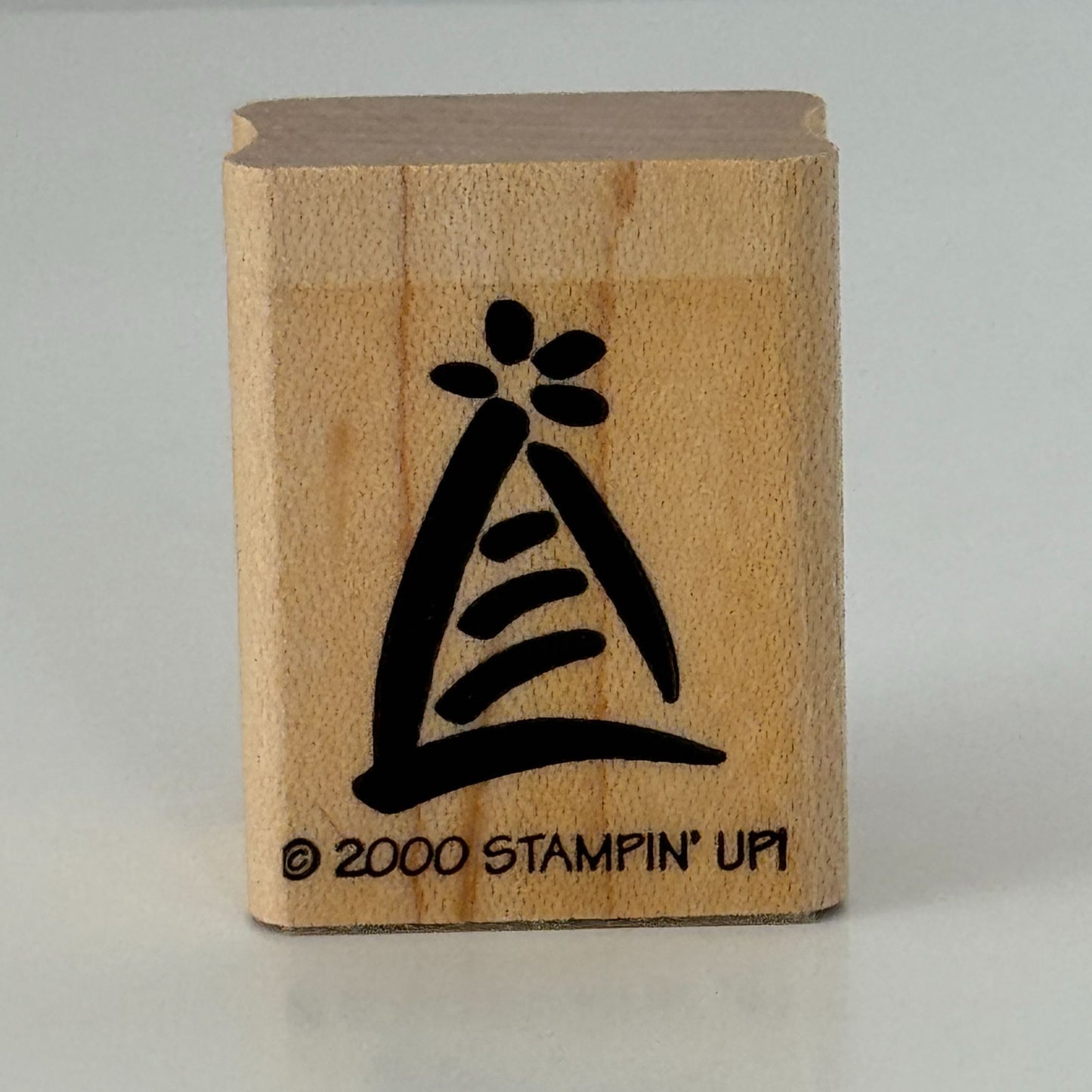Stampin Up Rubber Stamp Birthday Hat Flower Card Making Party Invitation Craft