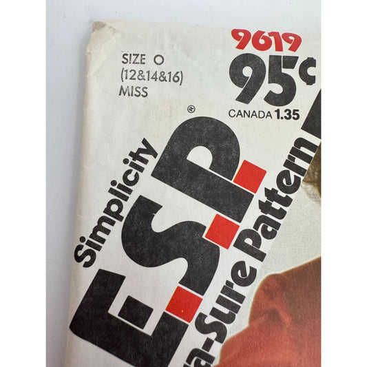 Simplicity Sewing Pattern 9619 Misses Unlined Jacket 12 14 16