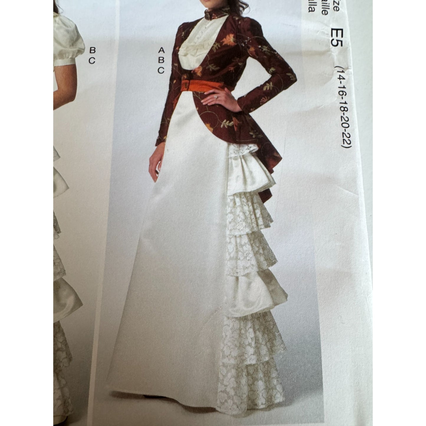 McCalls Sewing Pattern M7071 Victorian Costume Jacket Blouse Skirt 14-22 Ruffles