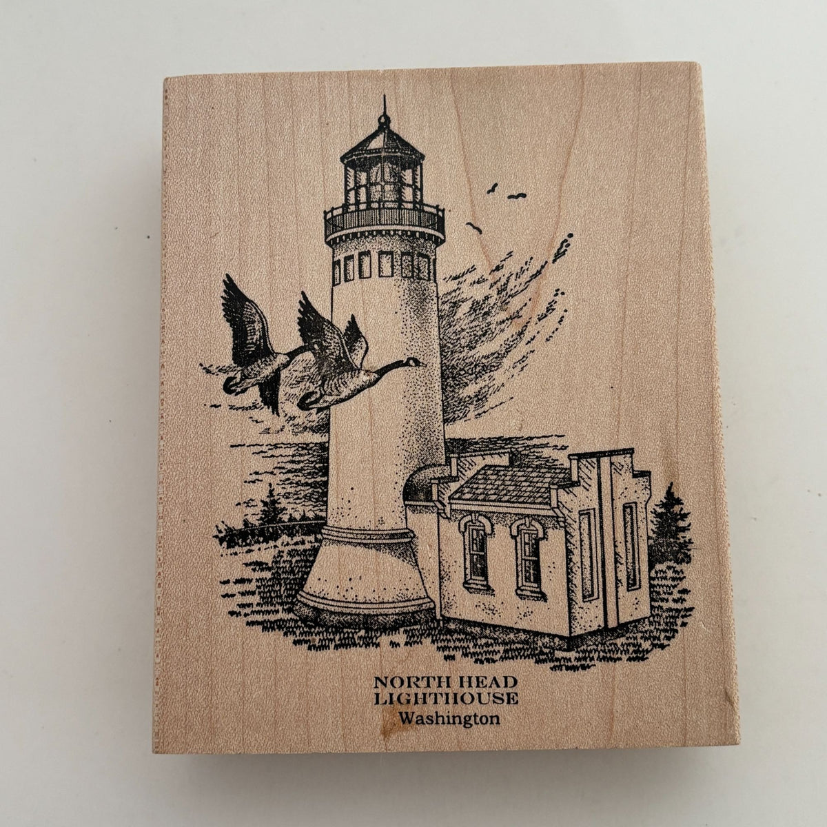 Peddlers Pack Rubber Stamp North Head Lighthouse Washington State Coastal Scene Cardmaking Pacific Northwest