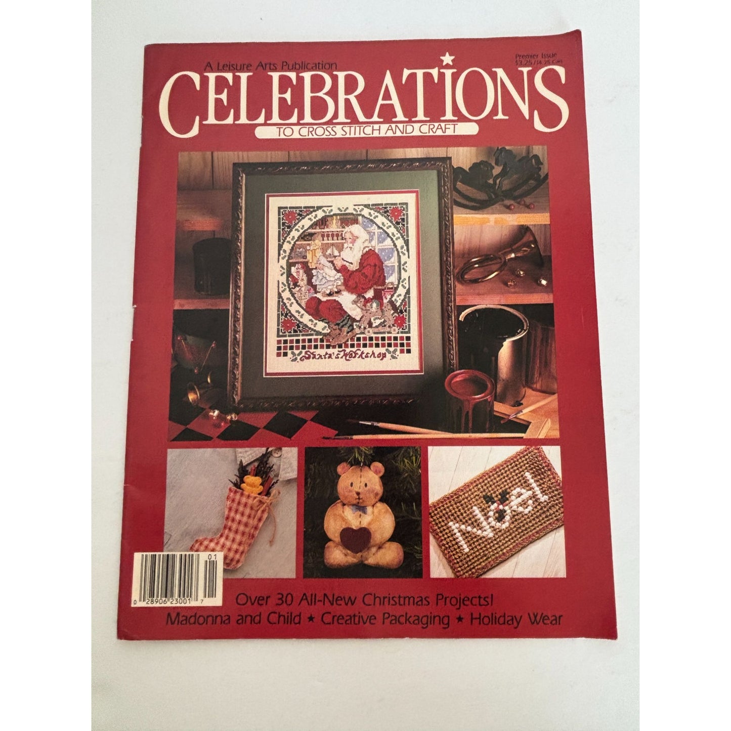 Celebrations To Cross Stitch Craft Magazine Premier Issue Leisure Arts Santa