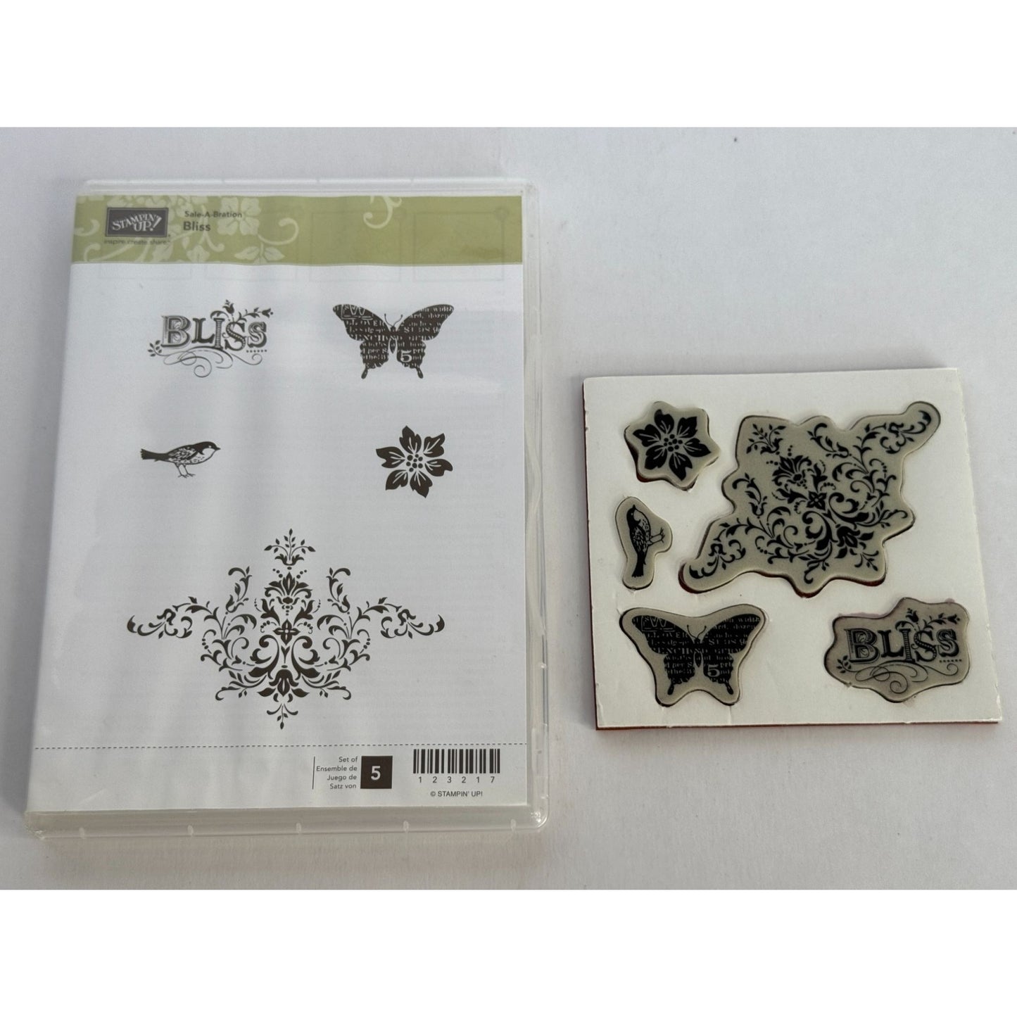 Stampin Up Clear Mount Rubber Stamp Set Bliss Bird Butterfly Spring Card Making