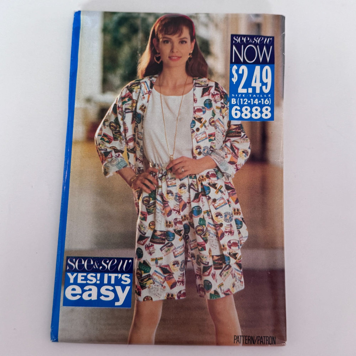 Butterick Sewing Pattern 6888 Loose-Fit Shirt Shorts Top Summer 12-16 Uncut Easy 1990s Vintage