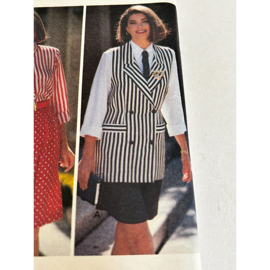 Butterick Sewing Pattern 6649 Vest Shirt Shorts Tie 90s Vintage Preppy 6-12 UC