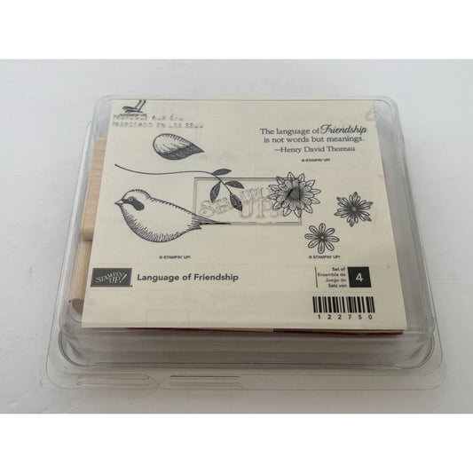 Stampin Up Rubber Stamp Set Language Of Friendship Bird Wing Quote Card Making