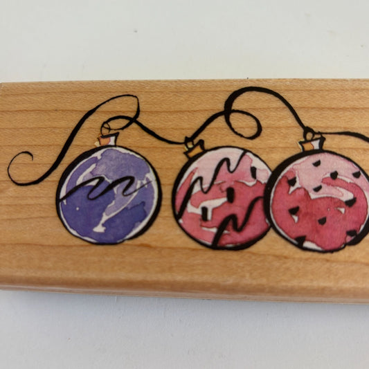 Penny Black Wood Rubber Stamp Christmas Ornament Border Card Making Holidays Big