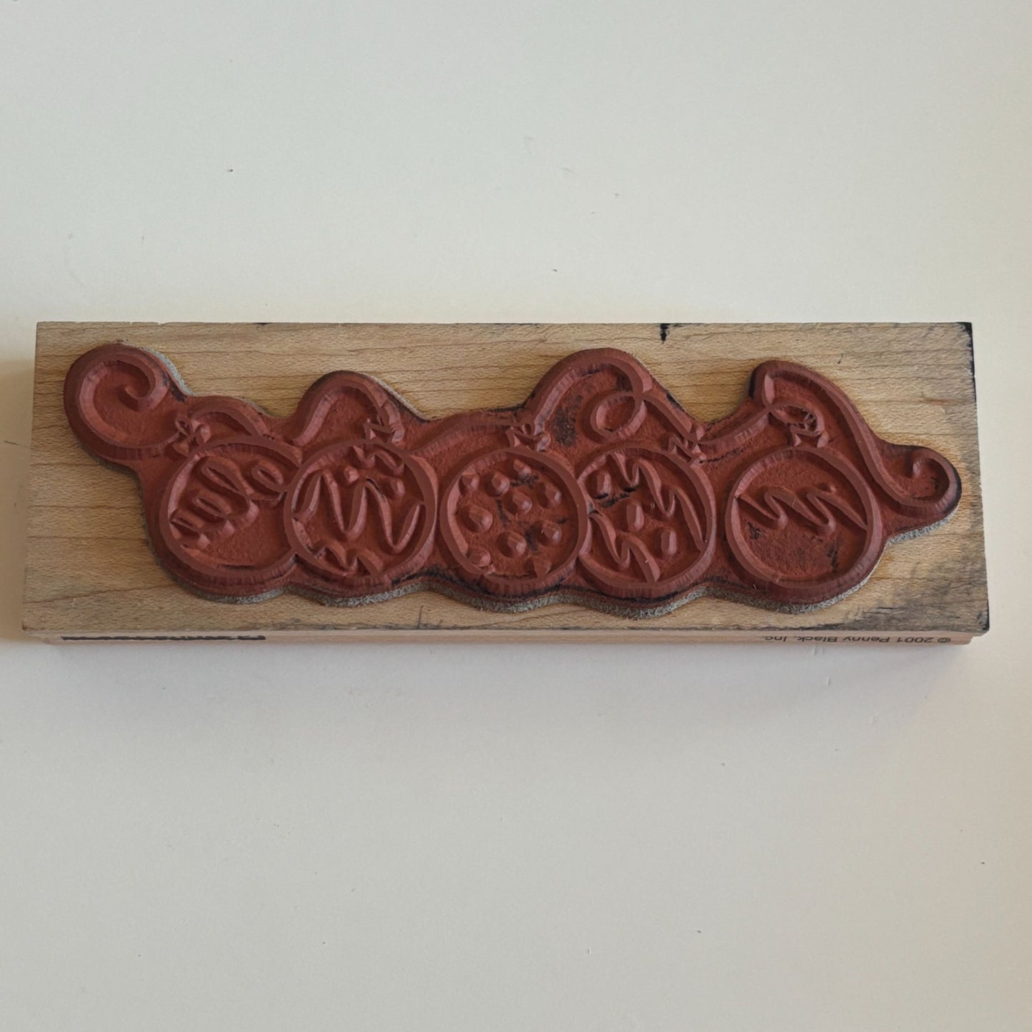 Penny Black Wood Rubber Stamp Christmas Ornament Border Card Making Holidays Big