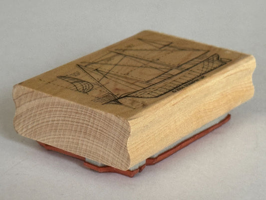 Stampin Up Rubber Stamp Ship Design Blueprint Nautical Sailing Sail Boat Craft