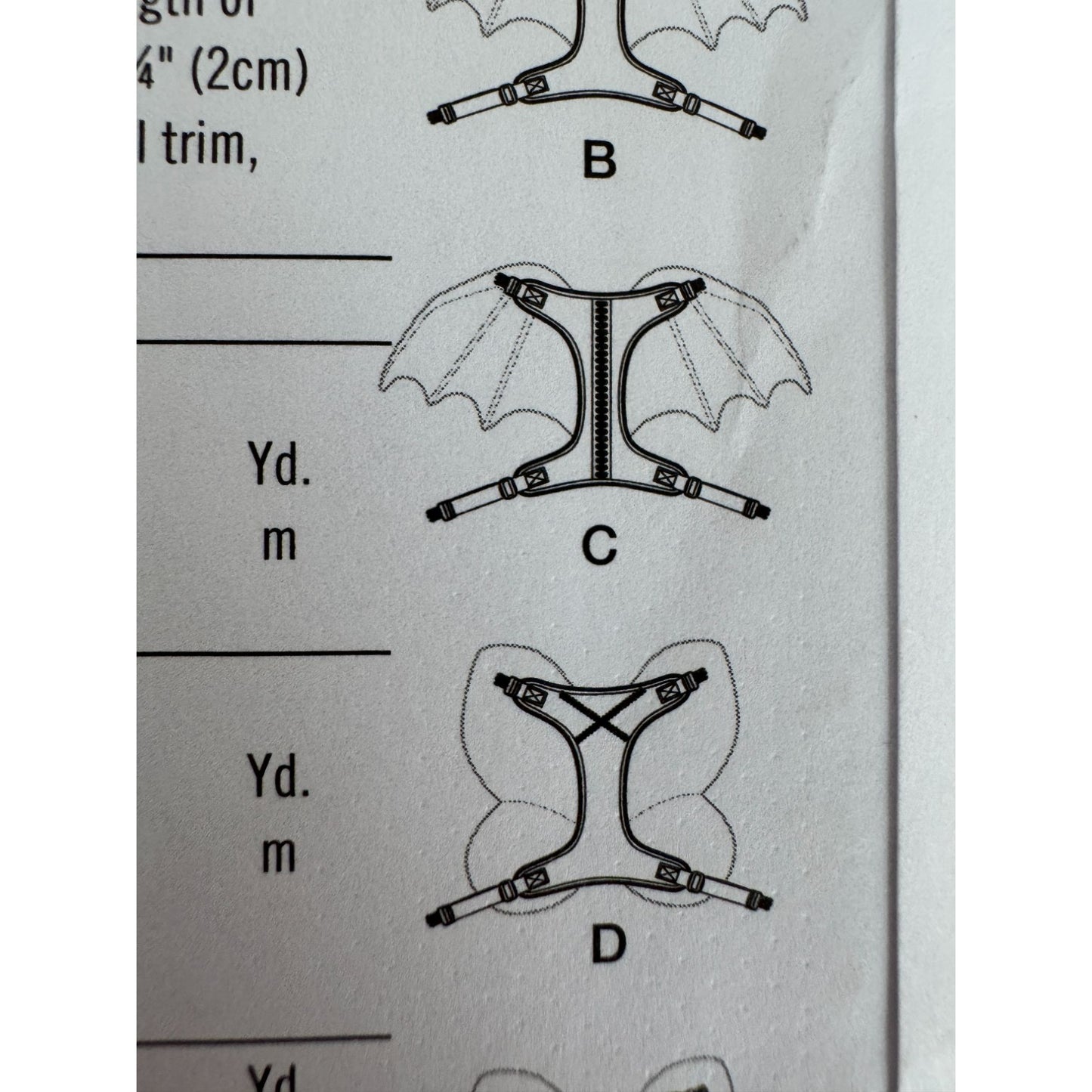 Simplicity Sewing Pattern S9875 Pet Dog Costume Butterfly Dragon Wings Halloween