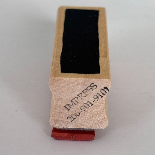 Impress Rubber Stamp Rectangle Shape Thick Line Single Stripe Grunge Border 2 Inch Vertical