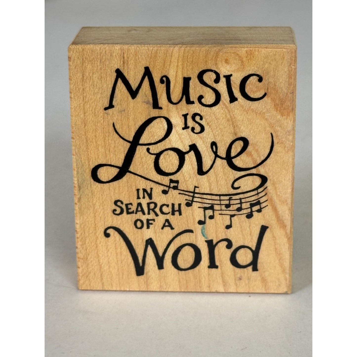 PSX Rubber Stamp Music Is Love In Search Of A Word Card Making Words Sentiment