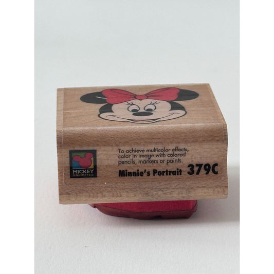 Rubber Stampede Disney Minnie Mouse Rubber Stamp Portrait Happy Face Card Making Smile Bow