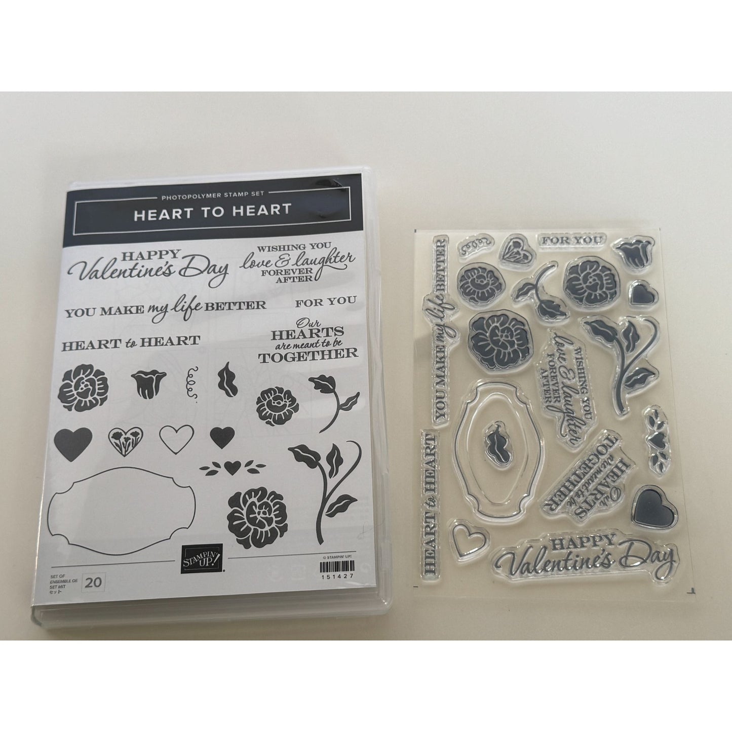 Stampin Up Photopolymer Stamp Set Heart To Heart 20 Pcs Valentines Day For You