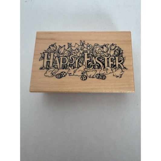 PSX Wood Rubber Stamp Happy Easter Greeting Card Making Sentiment Words G-830