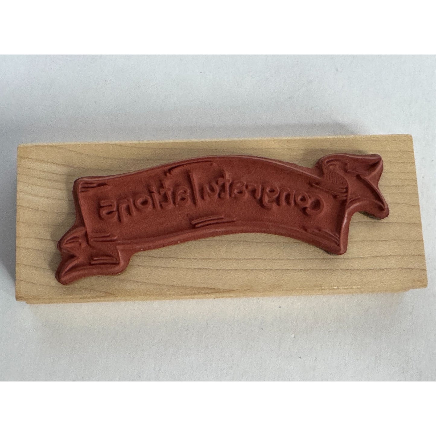 Northwoods Rubber Stamp Congratulations Banner Card Making Words Sentiment Wood