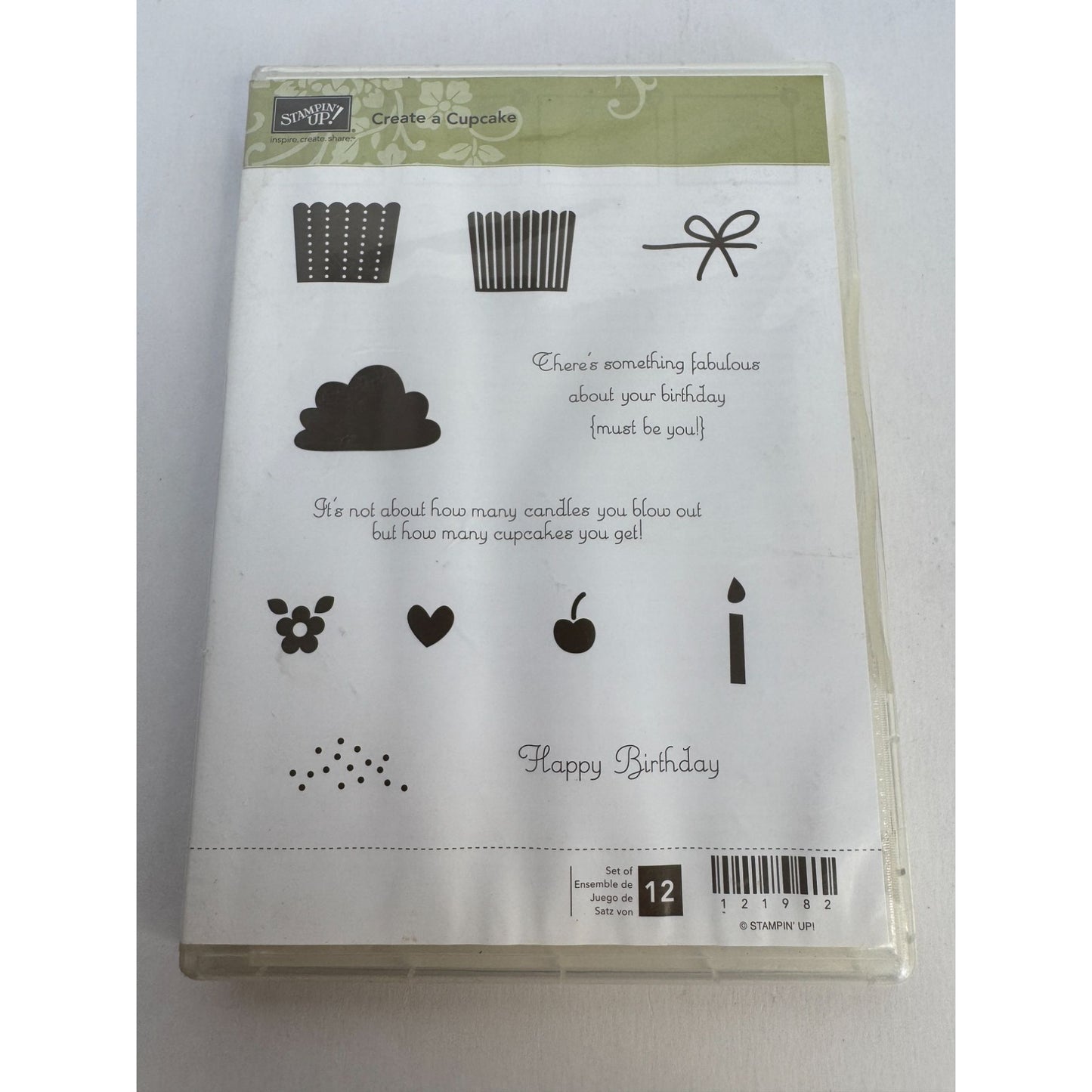 Stampin Up Clear Mount Rubber Stamp Create A Cupcake Happy Birthday Candle