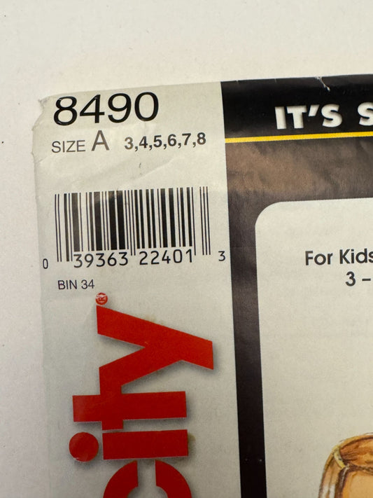 Simplicity Sewing Pattern 8490 Kids Pajamas 3-8 Short & Long Sleeve Easy To Sew