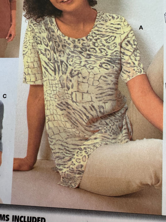 Burda Sewing Pattern 8998 T-Shirt Shirt Top Casual Semi-Fitted Sizes 10-24 Uncut
