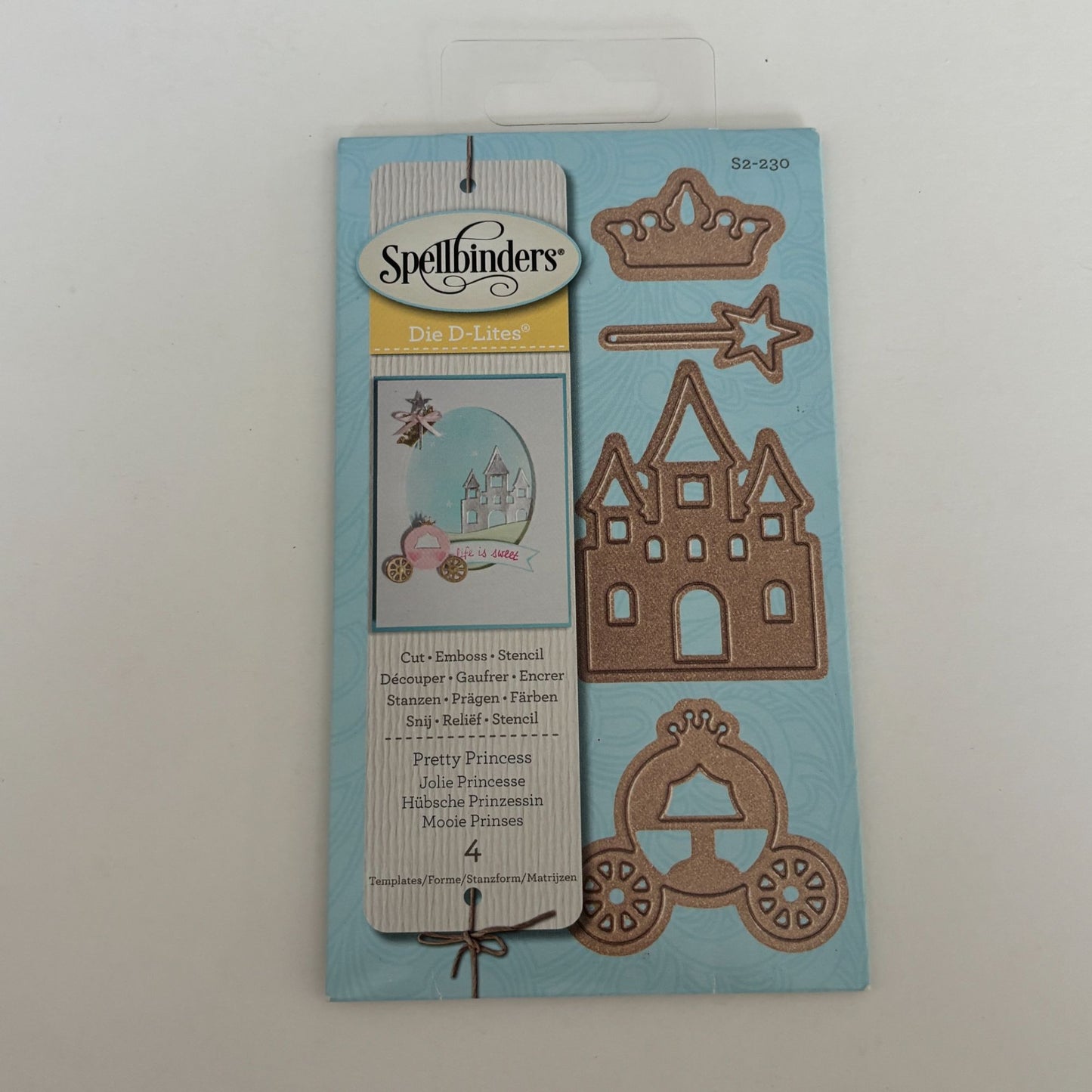 Spellbinders Die D-Lites Pretty Princess Tiara Castle Metal Die Set Cardmaking