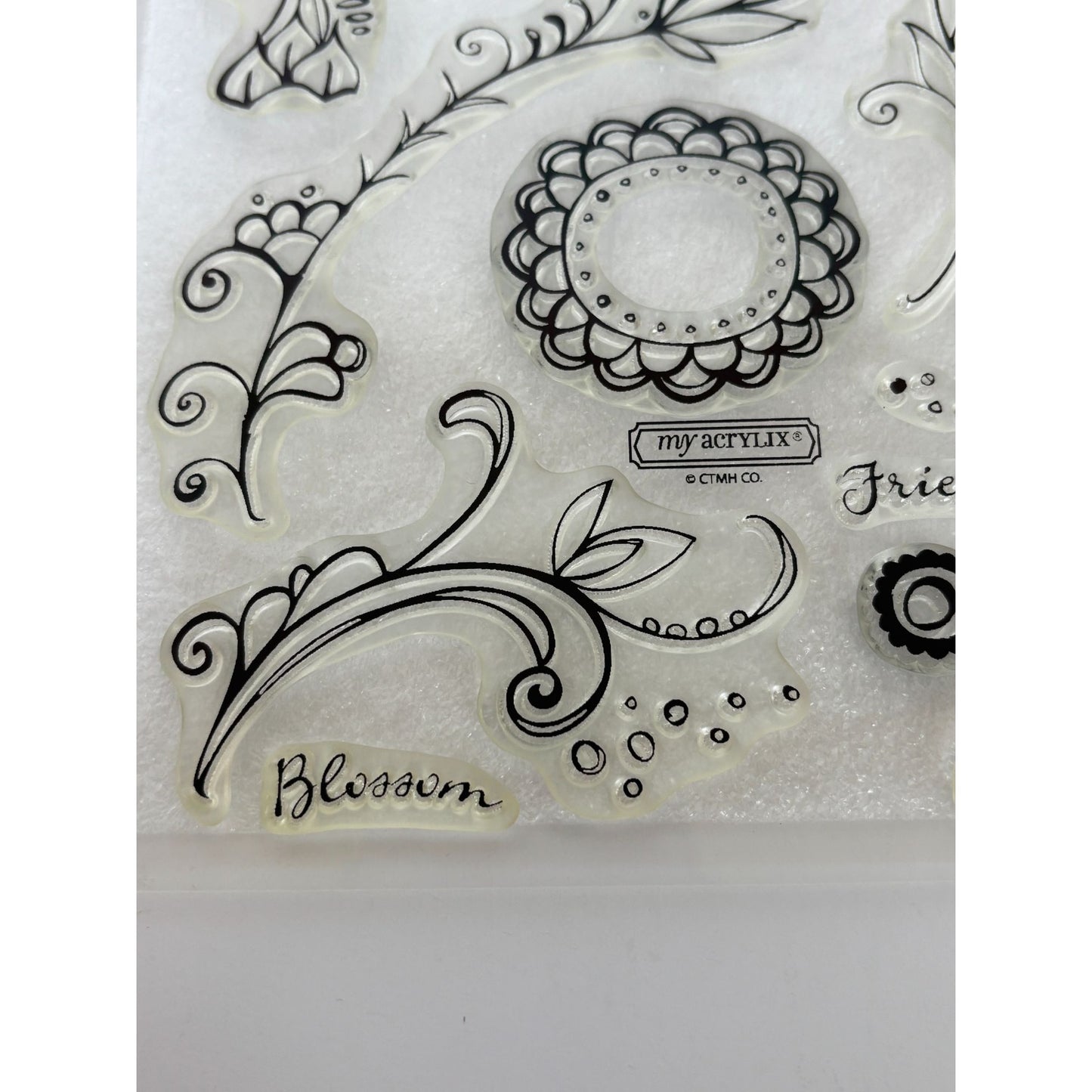CTMH My Acrylix Acrylic Stamp Set Love is Blooming Flourishes Special Friends
