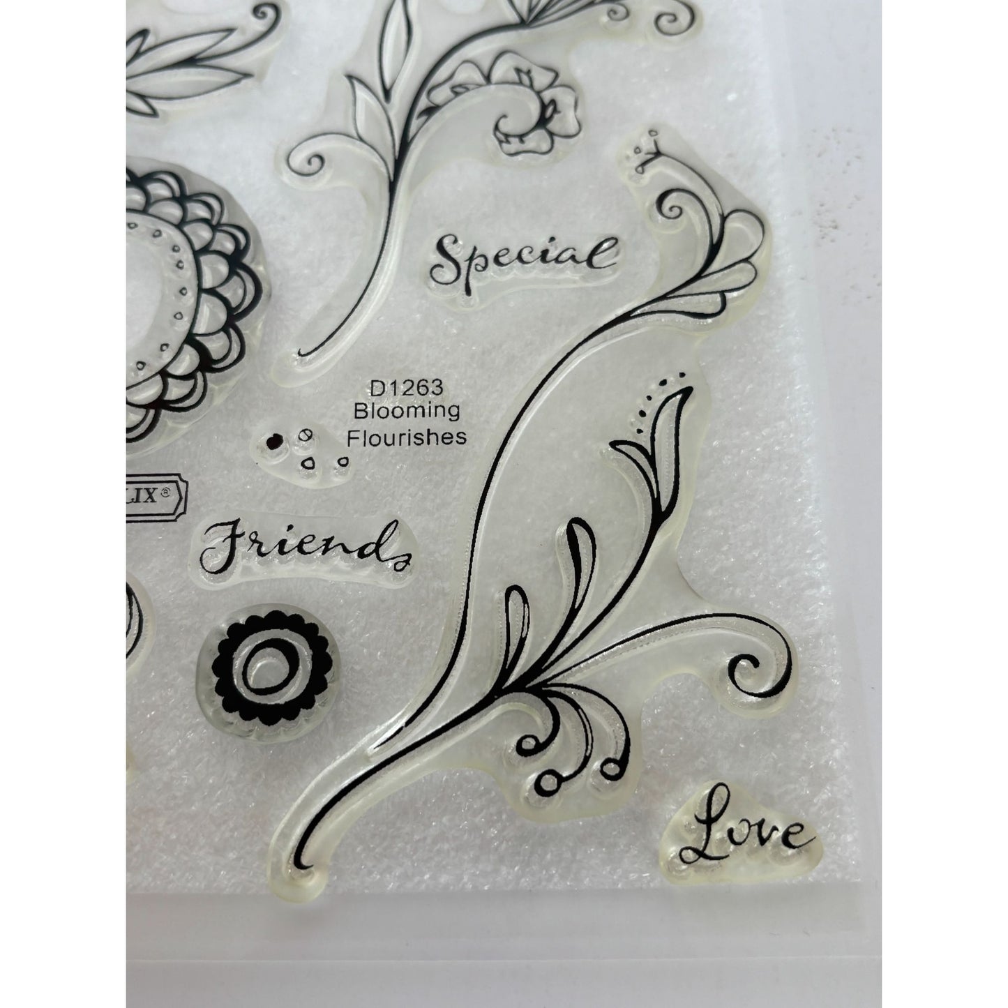 CTMH My Acrylix Acrylic Stamp Set Love is Blooming Flourishes Special Friends