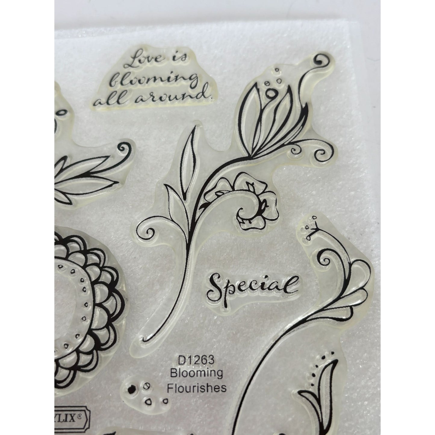 CTMH My Acrylix Acrylic Stamp Set Love is Blooming Flourishes Special Friends