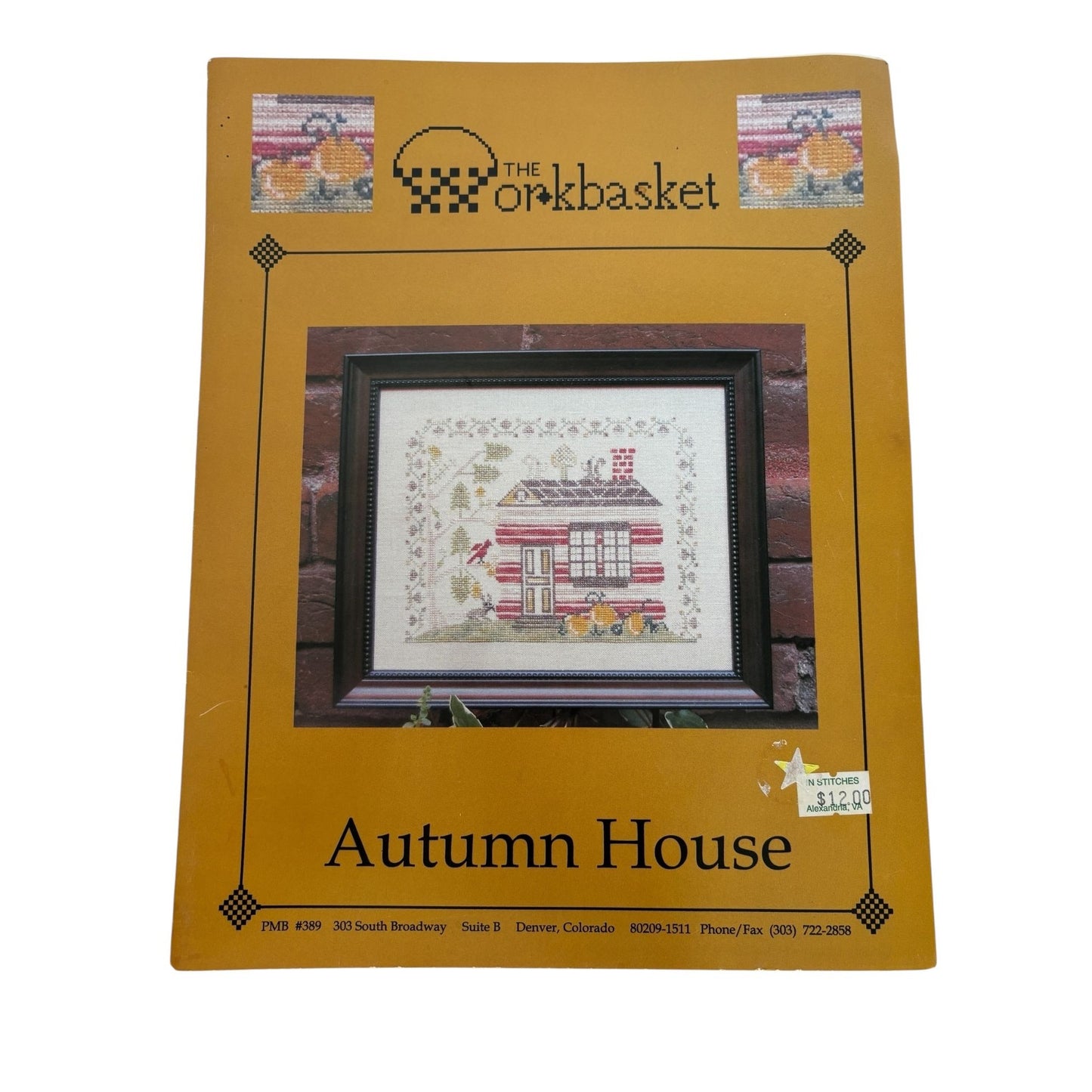 The Workbasket Counted Cross Stitch Pattern Autumn House Fall Season Cabin 389