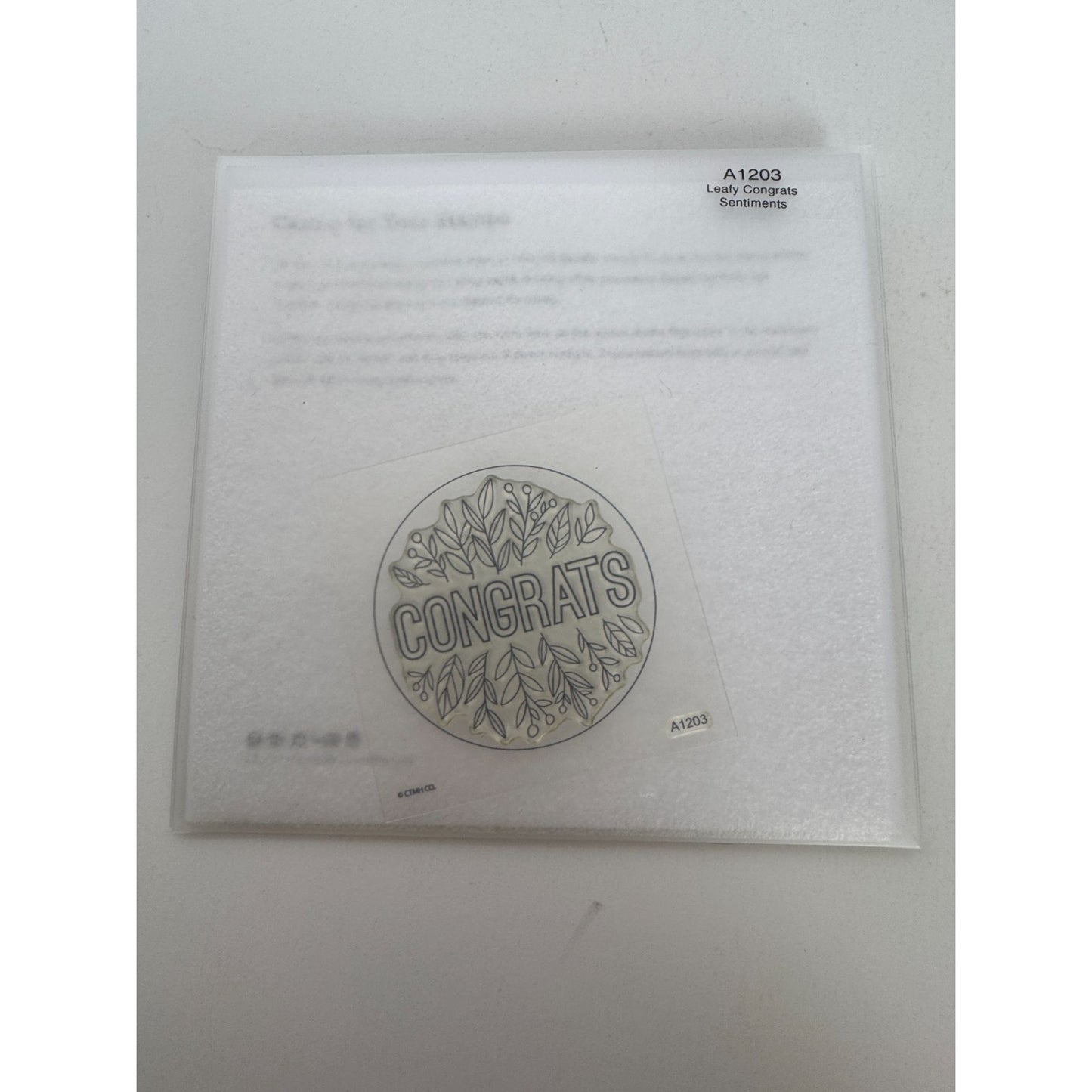 CTMH My Acrylix Acrylic Stamp Leafy Congrats Sentiments A1203 Congratulations
