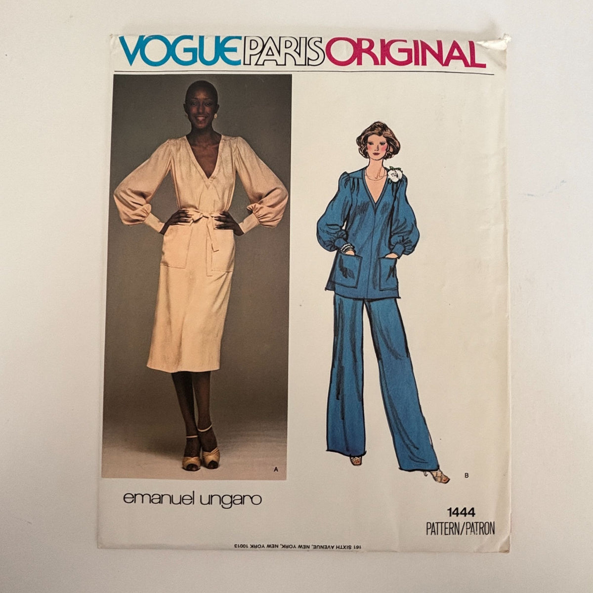 Vogue Paris Original Sewing Pattern 1444 Evening Dress Tunic Pants Emanuel Ungaro 12 Uncut