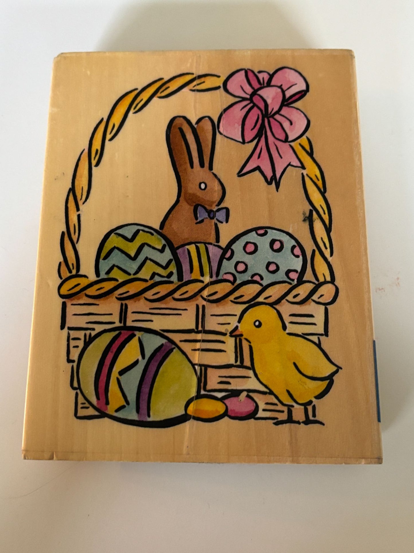 Whispers Rubber Stamp Easter Egg Basket Bunny Chick Spring Large Big Card Making