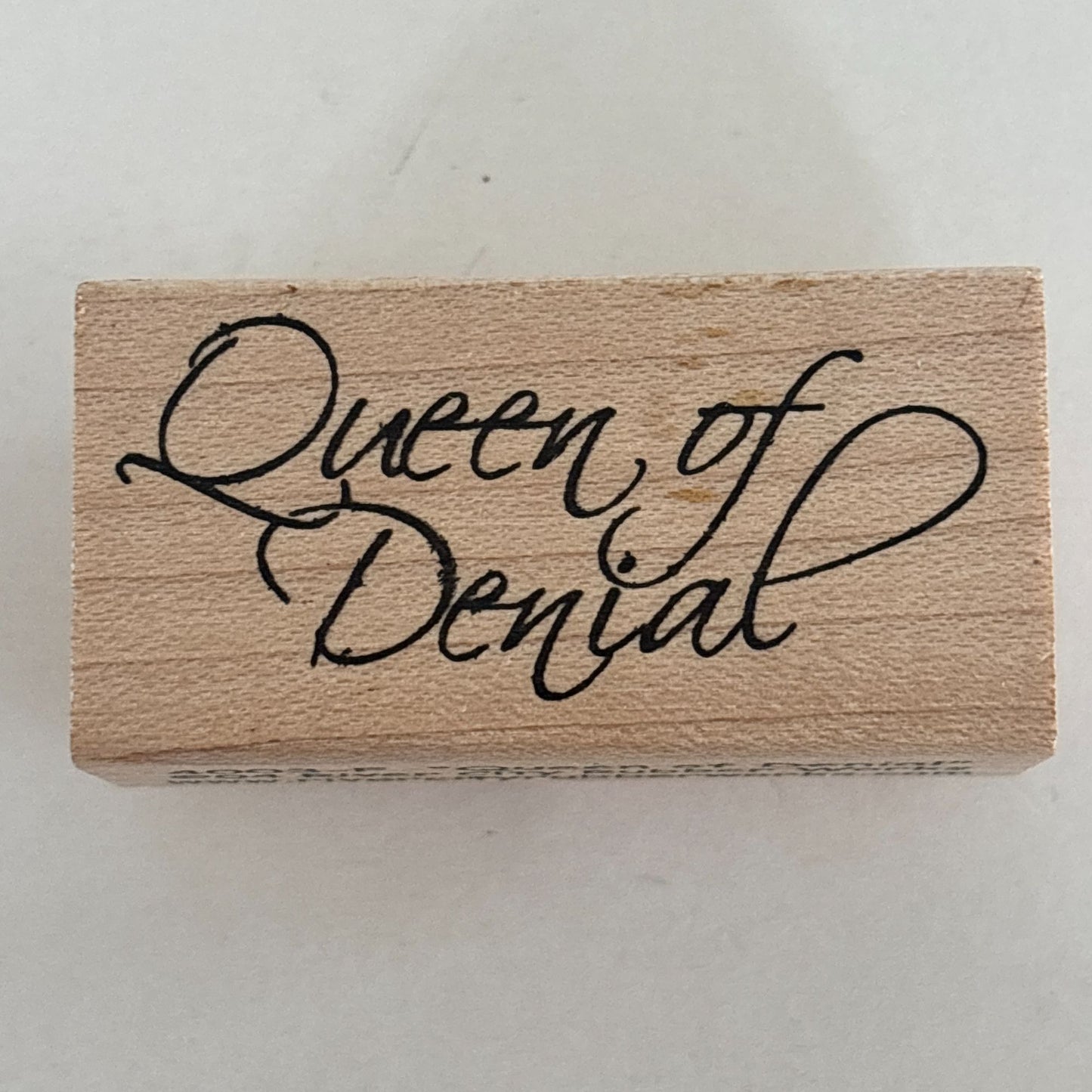 River City Rubber Works Rubber Stamp Queen of Denial Cardmaking Funny Sarcastic Words Humor