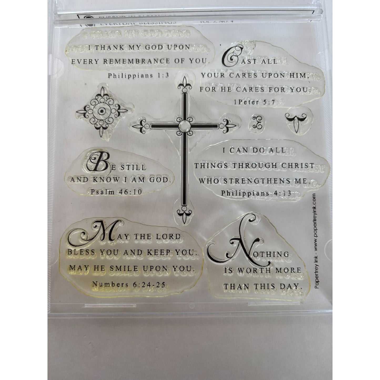 Papertrey Ink Clear Stamp Set Everyday Blessings Christian Cross Bible Quotes