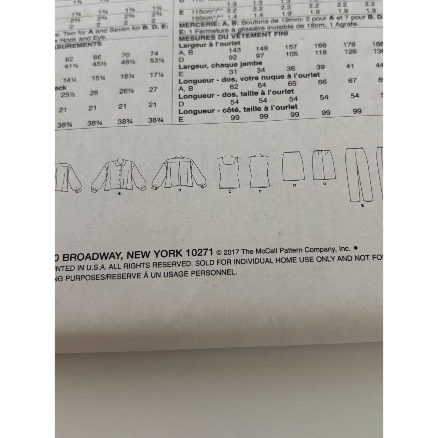 Vogue Sewing Pattern V9286 Tops Pants Skirt Work Career Easy Sizes L XL XXL UC
